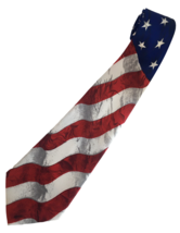 Izzard Cosmos Plaza Mens Tie Necktie American Flag US Patriotic Fourth of July - £10.41 GBP