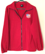 Team USA red zip up sweat shirt size L women long sleeve pockets made in USA - $14.80