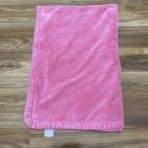 Pottery Barn Kids Chamois Pink Velour Plush Crib Baby Stroller Blanket 28”X40” - £17.25 GBP
