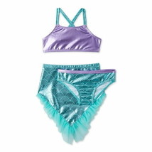 Wonder Nation Baby and Toddler Girls Mermaid Bikini &amp; Skirt, 3-Piece Swi... - $4.32