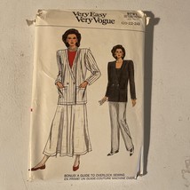 Vintage Vogue Sewing Pattern 9791 Shoulder Pad Skirt Suit Pant Set Size ... - $9.99