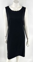 Talbots Sheath Dress Size Large Black Solid Scalloped Neck Sleeveless Womens - £30.93 GBP