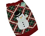 Merry Makings Snowman Plaid Pet Sweater Dog Large 17 to 19 inches Red Green - $18.46