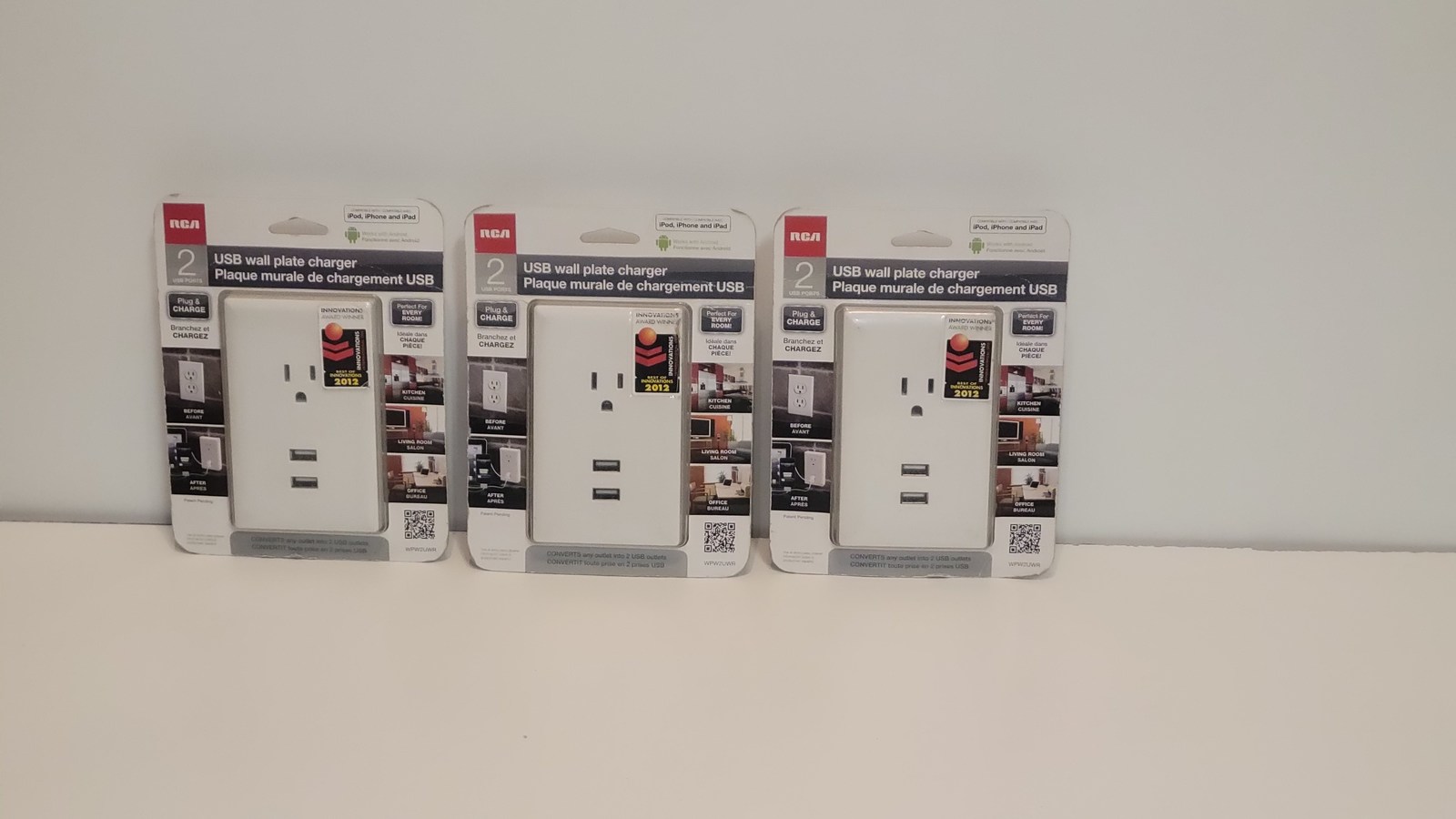 RCA Dual USB + Single Power Outlet Wall Adapter Plate WPW2UWR - $30.00