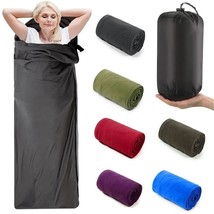 Fleece Sleeping Bag Portable Ultralight Solid Color Travel Hiking Camping Bed - £21.32 GBP