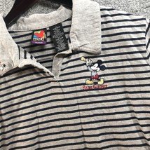 Vintage 1998 Disney Mickey Mouse Star Gazer Striped Grey Polo Shirt 14w/16w - £8.19 GBP