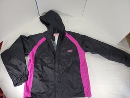 Coleman Size 8 Girls Medium Rain Jacket Lightweight Magenta Black Full Z... - $343.15 MXN