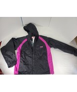Coleman Size 8 Girls Medium Rain Jacket Lightweight Magenta Black Full Z... - $342.52 MXN