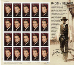 2009 44c Gary Cooper, Legends of Hollywood, Sheet of 20 Scott 4421 Mint F/VF NH - £15.59 GBP