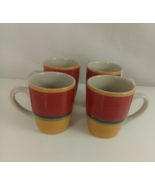 Set Of 4 Royal Norfolk Coffee Mugs Mambo 12 oz. Red Blue Green Yellow - €18,88 EUR