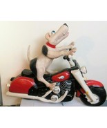 Fabulous Hand Made Dog on Motorcycle 15&quot; Long Resin - £42.64 GBP