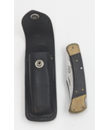 Vintage BUCK No. 110 Folding Hunter Knife CAT &amp; Sheath - £56.89 GBP