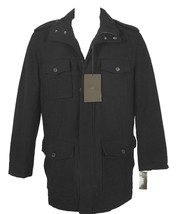 NEW $350 Macy&#39;s Tasso Elba Peacoat Jacket!  3/4 Length  Black with Plaid... - £103.77 GBP