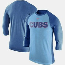 Chicago Cubs Mens Nike 3/4 Sleeve TRI-BLEND Raglan T-Shirt - XXL/XL/Larg... - £21.88 GBP