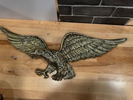 Vtg Brass Eagle 29 In. Wall Hanging Solid Brass Heavy Amazing Tiawan R.O.C. MCM - £100.12 GBP