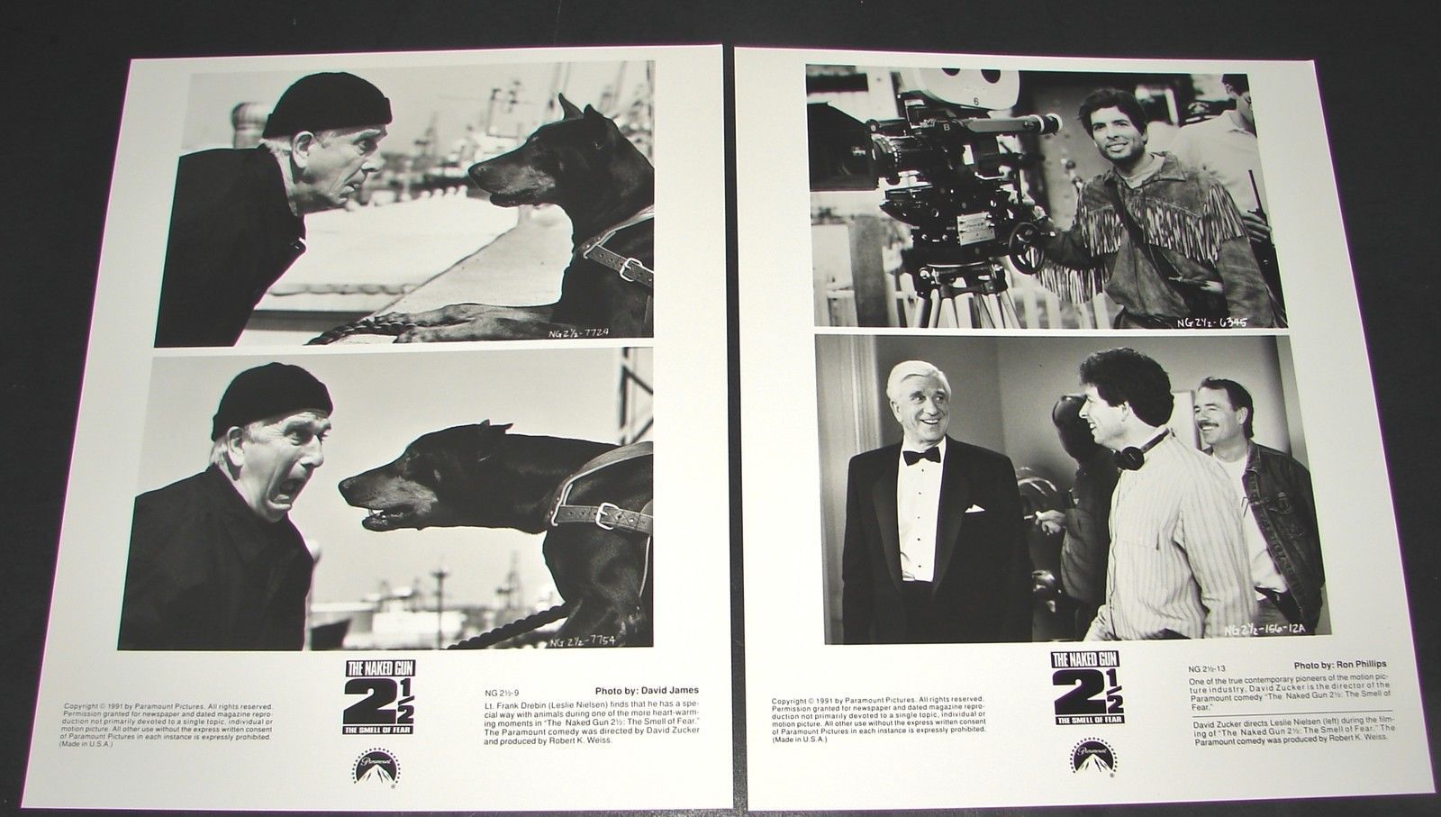 2 1991 NAKED GUN 2½ SMELL OF FEAR Photos Leslie Nielsen Doberman David Z... - $9.95