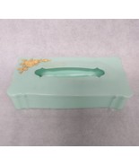 Vintage Jadeite Green Tissue Box With Floral Design Schwarz Bros - £36.78 GBP