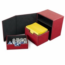 BCW Red Leatherette Deck Box Vault LX Hold 100 Sleeved - £16.09 GBP