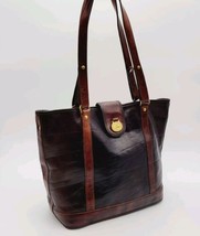 Vintage Brahmin Leather Black &amp; Brown Shoulder bag - £44.12 GBP