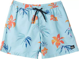 Quiksilver Men&#39;s Everyday Mix Volley Drawcord Boardshorts blue floral Si... - $24.99