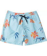 Quiksilver Men&#39;s Everyday Mix Volley Drawcord Boardshorts blue floral Si... - $24.99