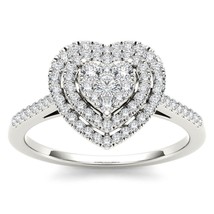 Authenticity Guarantee 
14K White Gold 0.33 Ct Diamond Heart Shaped Engagemen... - £424.27 GBP
