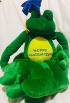 Hoppy Happy Graduation Green Frog 18” Long Plush Stuffed Animal Sticky Arms Legs - £19.22 GBP