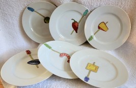 Crate &amp; Barrel TIDBIT PLATE Set of 6 NANCY GREEN Made in Japan Appetizer - £22.01 GBP