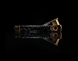 Solingen Gold with Black  Leather  V-Cut cigar cutter and box opener NIB image 8