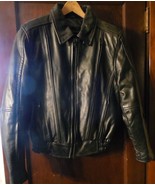 Men&#39;s Leather Gallery Black Slim Fit Biker Motorcycle Jacket Coat w/Lini... - $79.99