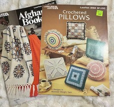 Leisure Arts Afghan Book 2 &amp; Crocheted Pillows Pattern Books - £11.83 GBP