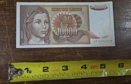 1992 Vintage Yugoslavia 10,000 Dinar Banknote - $3.96