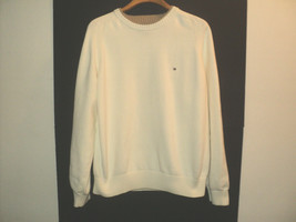 Tommy Hilfiger Sweater Pullover Crew Neck Men&#39;s XXL Cream Long Sleeves C... - £34.75 GBP