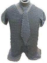 Aluminum Chainmail Shirt Tie Butted Medieval Chainmail Habergeon r X-mas Gift - £141.54 GBP