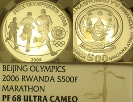 Rare Proof Rwanda 2006 500 Francs NGC PF-68 Ultra Cameo~Highest Graded~M... - $138.07