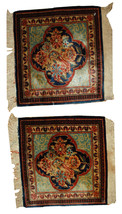 Handmade antique Persian pair Dabir Kashan rugs 1,7&#39;x2,1&#39; (52cmx64cm)189... - £2,944.59 GBP