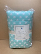 Pottery Barn Kids  AQUA BLUE Polka Dot European Square Quilted Pillow Sham - F/S - $26.99