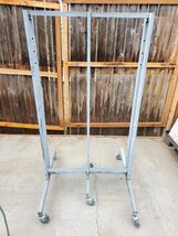 CLOTHING CLOTHES RACK LARGE GRAY WITH WHEELS LOCAL PICKUP  - $37.61
