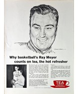 RAY MEYER - Tea The Hot Refresher - Basketball - 1961 Vintage Print Ad - $10.12