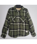 Weatherproof Boys Sherpa Lined Snap Plaid Shirt Jacket XS 5/6 Fleece Green - $14.99