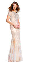 Adrianna Papell Silver/Nude Short Sleeve Embellished Mermaid Dress   10    $349 - £188.57 GBP