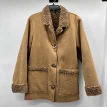 Wooly Bully Wear Tan Jacket Womens M Used Wool Lining - £30.42 GBP