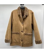 Wooly Bully Wear Tan Jacket Womens M Used Wool Lining - £30.15 GBP