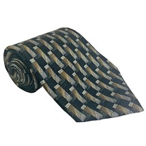 Stafford Executive Men&#39;s Necktie Tie 100% Silk Black Gold 58.5&quot; Cosplay - £9.61 GBP