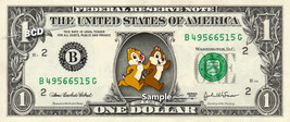 CHIP &amp; DALE on REAL Dollar Bill Collectible Celebrity Cash Money Gift - £7.09 GBP