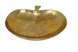 Solid Brass Apple Trinket Candy Dish - $14.99