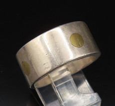 925 Sterling Silver - Vintage Two Tone Scattered Dots Band Ring Sz 8 - R... - £63.43 GBP