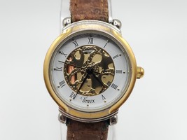 Vintage 1992 Timex Skeleton Style Womens Watch New Battery Roman Numeral... - $29.69