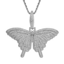 Large Cubic Butterfly Necklace, Butterfly Necklace, gold butterfly jewel... - $34.00
