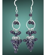 sterling silver garnet beads earrings - £51.36 GBP